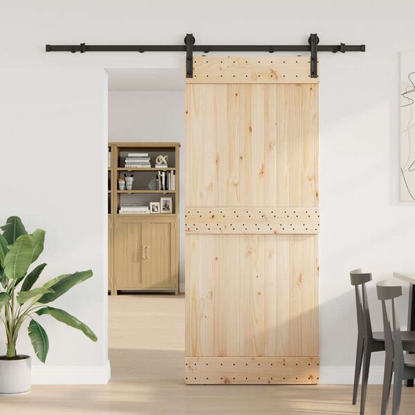 vidaXL Kit di Binari per Porte Scorrevoli 200 cm Acciaio Nero