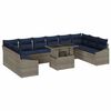 vidaXL Set Divano da Giardino con cuscino 11 pcs Grigio e Blu Navy