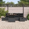vidaXL Set Divano da Giardino 6 pcs Nero polyrattan