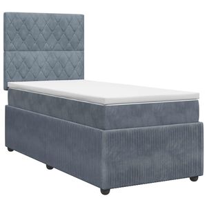 vidaXL Letto box spring con materasso Grigio Scuro 80 x 200 cm Velluto