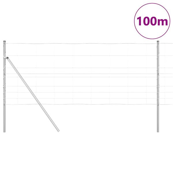 vidaXL Palo della recinzione Zincato 100 x 1 m Acciaio