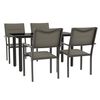 vidaXL Set da Pranzo da Giardino 5 pz Nero in Acciaio e Textilene