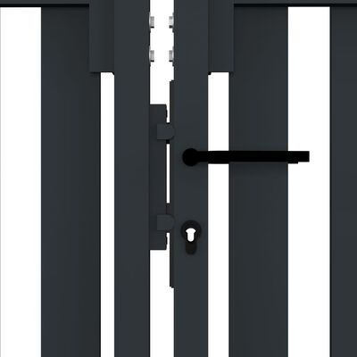 vidaXL Cancello per Recinzione Doppio in Acciaio 306x200 cm Antracite