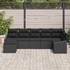 vidaXL Set Divano da Giardino con cuscino 7 pcs Nero polyrattan