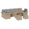 vidaXL Set Divano da Giardino 10 pz Beige polyrattan