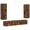 vidaXL Set mobile TV 3 pz Rovere fum&eacute; Legno ingegnerizzato