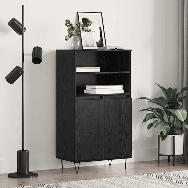 vidaXL Credenza Nero 60 x 36 x 110 cm Legno multistrato