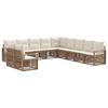vidaXL Set Divano da Giardino 11 pz Beige polyrattan