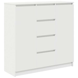 vidaXL Credenza con Cassetti Bianco 100,5x35x98,5 cm Legno Multistrato