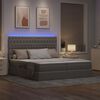 vidaXL Letto con luci a strisce a LED Talpa 180 x 200 cm Tessuto