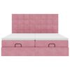 vidaXL Struttura Letto Pouf con Materassi Rosa 160x200 cm Velluto