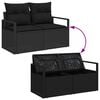 vidaXL Set di divani con cuscino 7 pcs Nero polyrattan