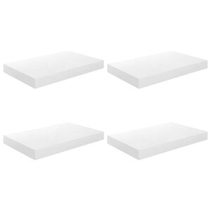vidaXL Scaffali a Parete 4 pz Bianco Lucido 40x23,5x3,8 cm in MDF