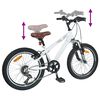 vidaXL Kids Mountain Bike 20 Pollici 6-Speed per 5-8 anni Bianco