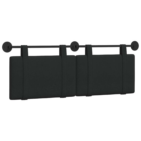 vidaXL Testata appesa Montaggio a parete Nero 130 x 55 x 5 cm Tessuto