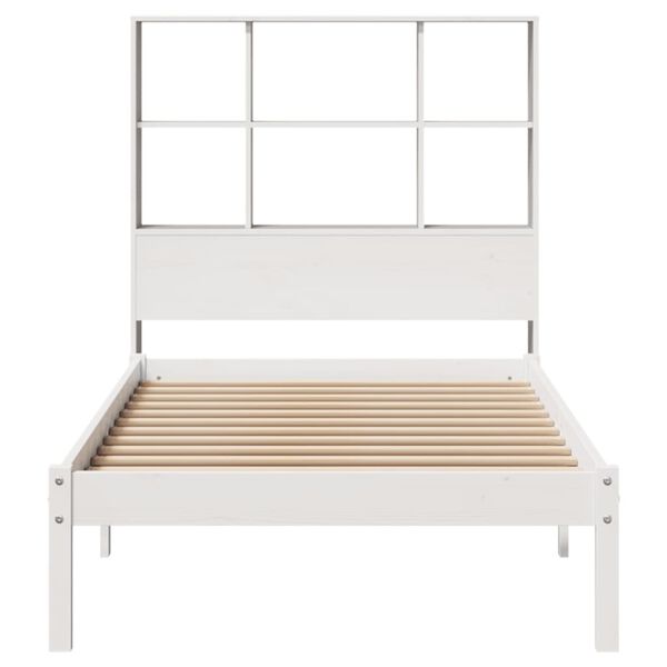 vidaXL Letto Libreria senza Materasso Bianco 90x190 cm Massello Pino