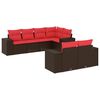 vidaXL Set Divani da Giardino 7 pz con Cuscini Marrone in Polyrattan
