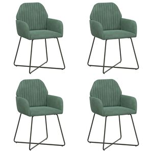 vidaXL Sedie da pranzo 4 pz Velluto Verde Mare 55 x 50 x 84 cm