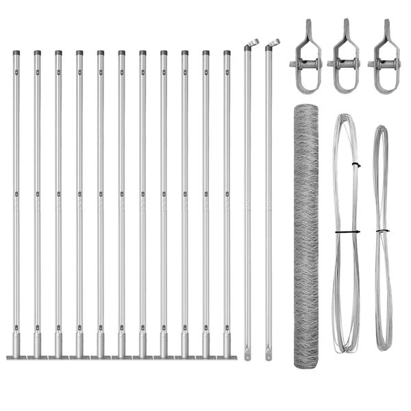 vidaXL Palo della recinzione Argento 25 x 1,5 m (rete 36 mm) Acciaio