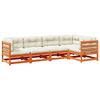 vidaXL Set Divani Giardino 5pz con Cuscini Marrone Cera Massello Pino