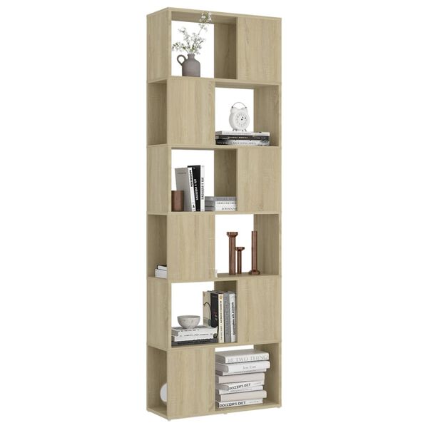vidaXL Libreria/Divisorio Rovere Sonoma 60x24x186 cm in Truciolato
