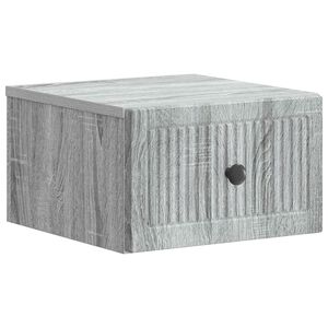 vidaXL Mobiletto da notte a muro Grigio Sonoma 33 x 34,5 x 20 cm