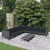 vidaXL Divani da Giardino 8 pz con Cuscini in Polyrattan Grigio Scuro
