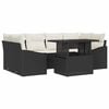 vidaXL Set Divano da Giardino 7 pz Nero e Crema polyrattan