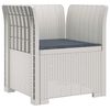 vidaXL Poltrona a 1 Posto con Cuscino Aspetto Rattan PP Bianco