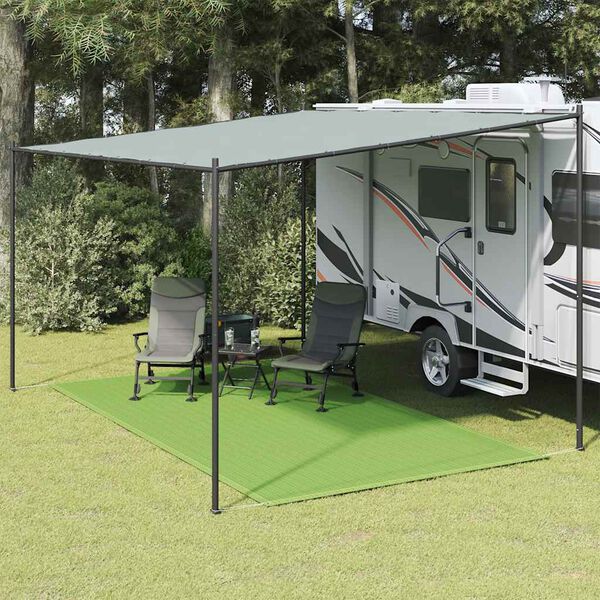 vidaXL Tappeto da Tenda Verde Chiaro 250x450 cm HDPE