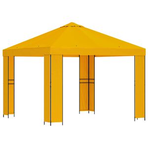 vidaXL Gazebo 3 x 3 m Giallo Poliestere e Acciaio 190 gsm
