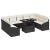 vidaXL Set Divano da Giardino 10 pz Nero e Crema