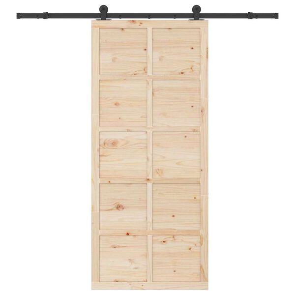 vidaXL Porta scorrevole Marrone 100 x 208 cm Pino massello