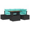 vidaXL Set Divano da Giardino 5 pz 4-Numero di posti Nero polyrattan