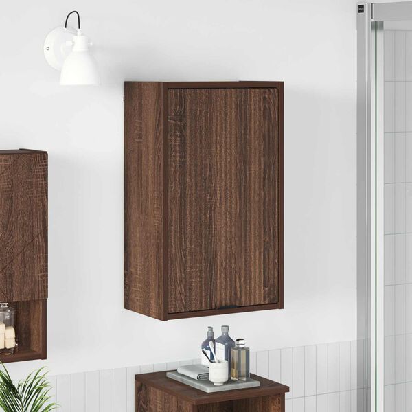 vidaXL Mobile da Bagno con porta Rovere Marrone 39 x 23,5 x 65 cm