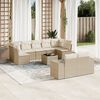 vidaXL Set Divano da Giardino 10 pz con Cuscini Beige in Polyrattan