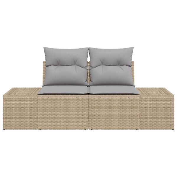 vidaXL Divano da giardino Beige 123 x 62 x 69cm polyrattan