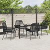 vidaXL Set da Pranzo per Giardino con cuscino 5 pcs Nero polyrattan