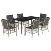 vidaXL Set da Pranzo da Giardino 7 pz Cuscini Polyrattan Grigio Chiaro