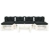 vidaXL Set Salotto da Giardino su Pallet 7 pz Cuscini Antracite Legno