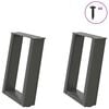 vidaXL Gambe per Tavolino da Caff&egrave; a Forma di U 2 pz Antracite 28x(42-43) cm Acciaio