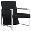 vidaXL Poltrona con Gambe Cromate Nera in Similpelle