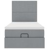 vidaXL Pouf Letto con Materasso Grigio Chiaro 90x200 cm in Tessuto