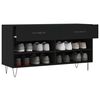 vidaXL Panca Porta Scarpe Nera 102x35x55 cm in Legno Multistrato