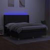 vidaXL Letto a Molle con Materasso e LED Nero 160x200 cm in Tessuto