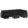 vidaXL Set Divani da Giardino 9 pz con Cuscini Nero in Polyrattan
