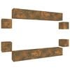 vidaXL Set Mobili Porta TV 8pz Rovere Fumo in Legno Multistrato