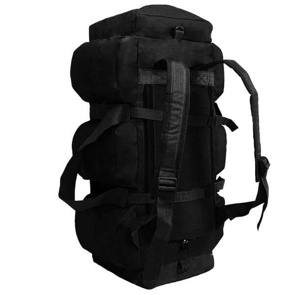 vidaXL Borsone da Viaggio Stile Militare 3 in 1 45 L Nero