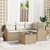 vidaXL Set Divano da Giardino 5 pcs Beige e Bianco polyrattan