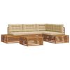 vidaXL Set di divani da esterno con cuscino 5 Pezzo Naturale e Beige